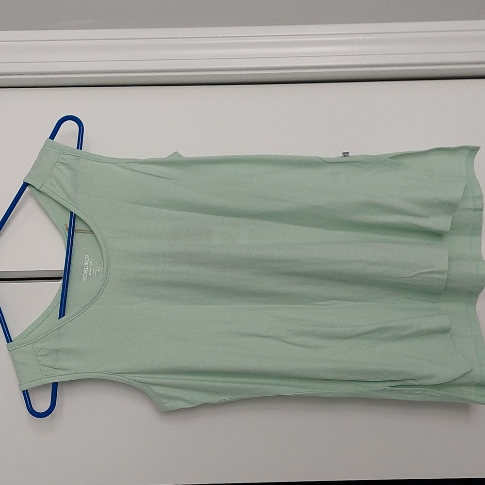 𝅺TOAD&CO Tissue Tank Top Pistachio Green Organic Cotton, sz M, Women's